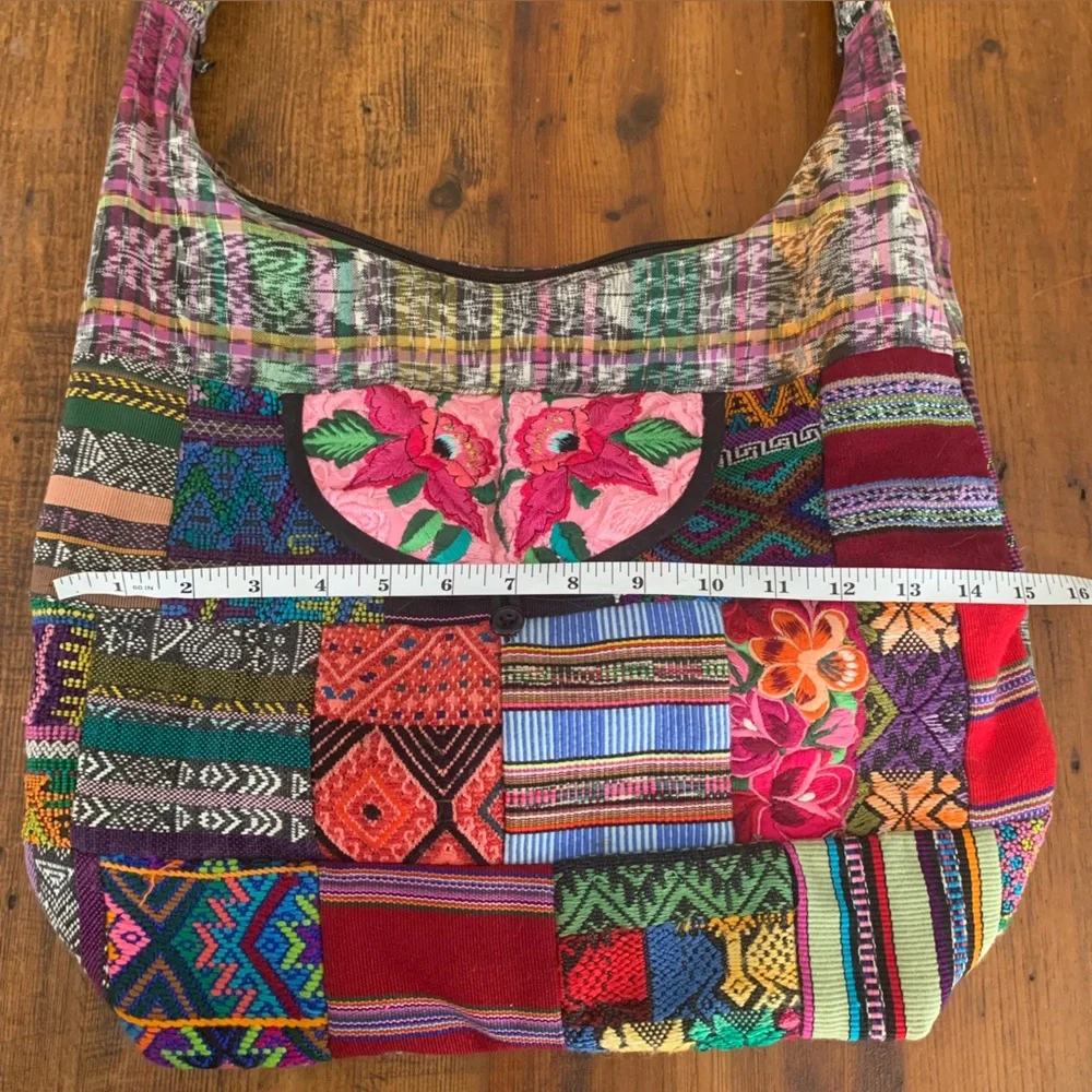 Bohemian Patchwork Embroidered Multicolored Large Hippie Boho Bag